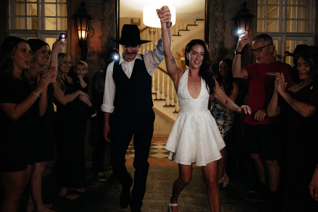 cute newlyweds send off