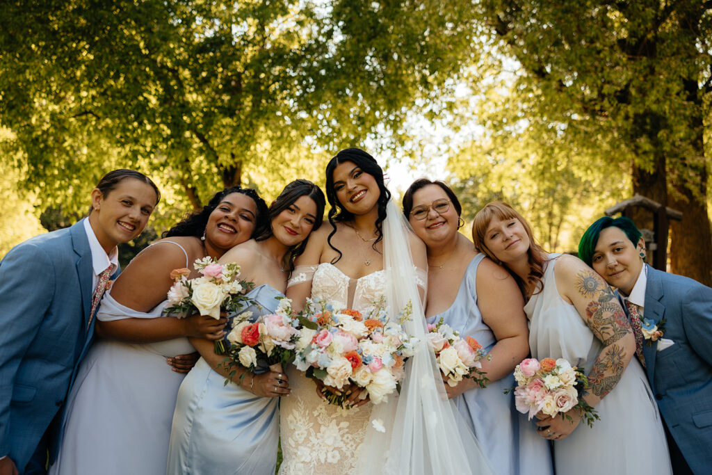 beautiful picture of the bride and her friends