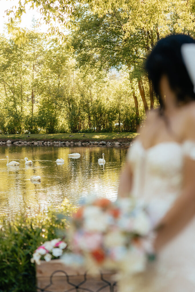 stunning picture of the bride at her dream utah wedding 