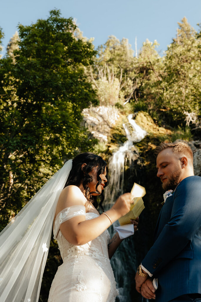newlyweds at their timeless golden hour portraits