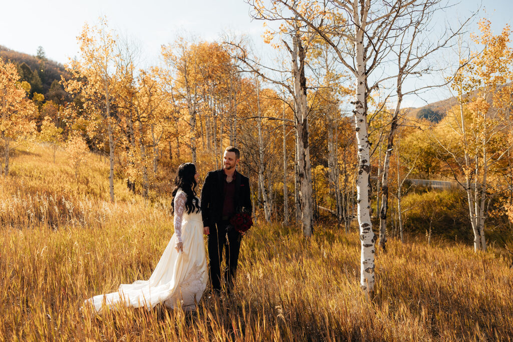 A Cinematic Snowbasin Elopement in Utah with Vintage Romance