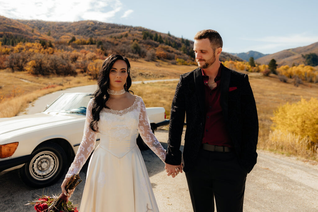 A Cinematic Snowbasin Elopement in Utah with Vintage Romance