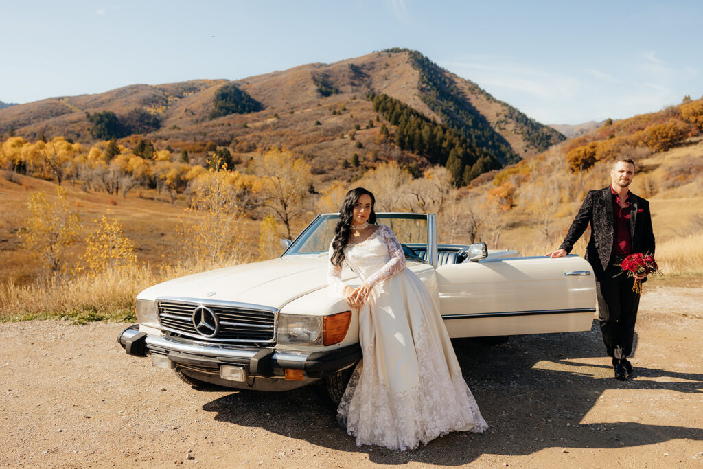 A Cinematic Snowbasin Elopement in Utah with Vintage Romance