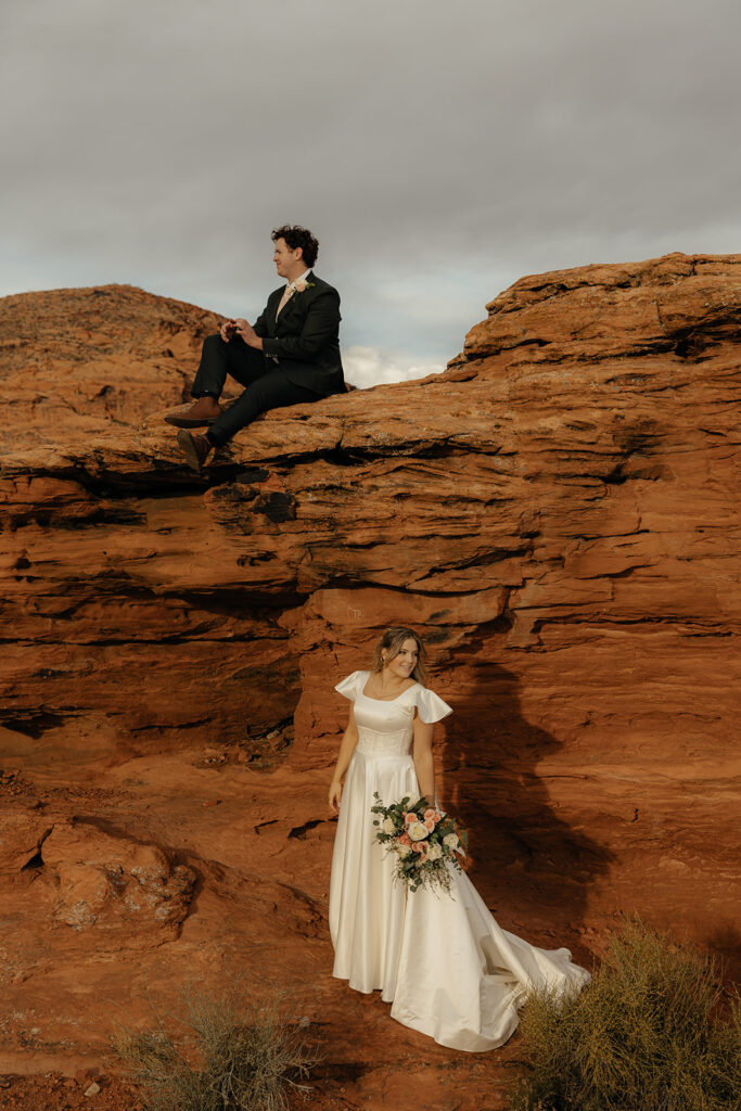 cute picture of the bride and groom at their dream utah elopement 