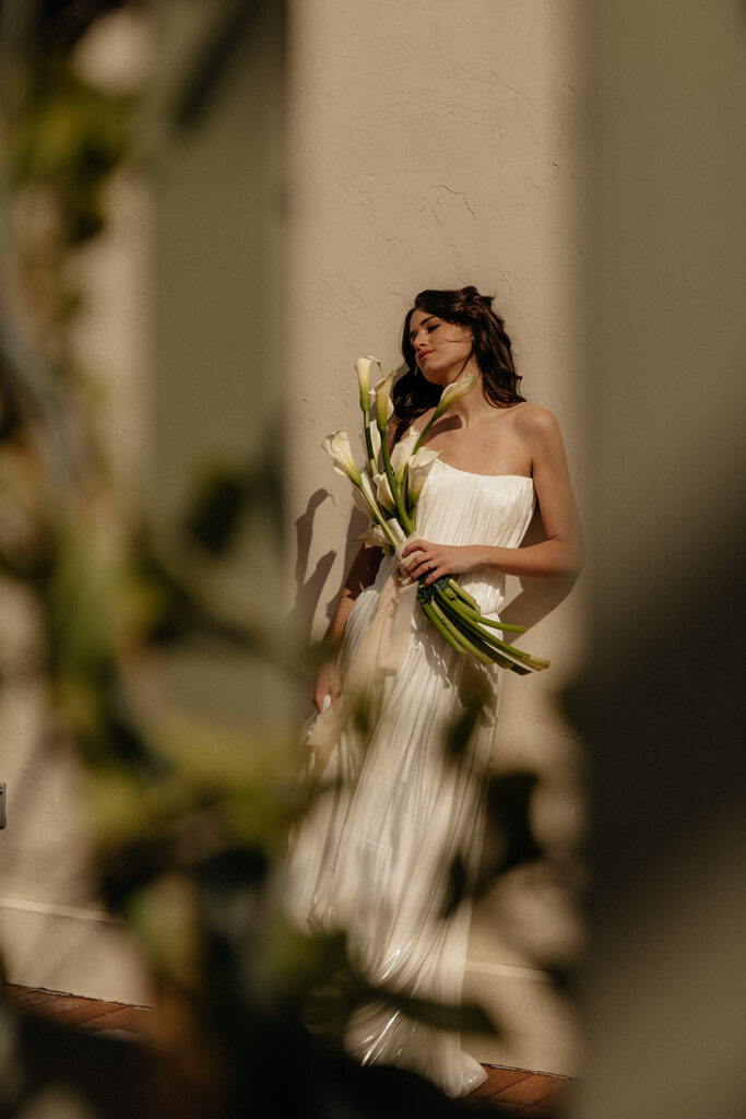 golden hour bridal portraits