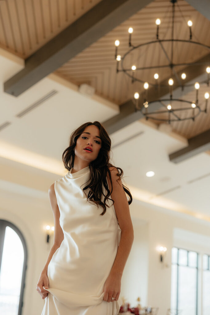 portrait of the bride at her dream wedding