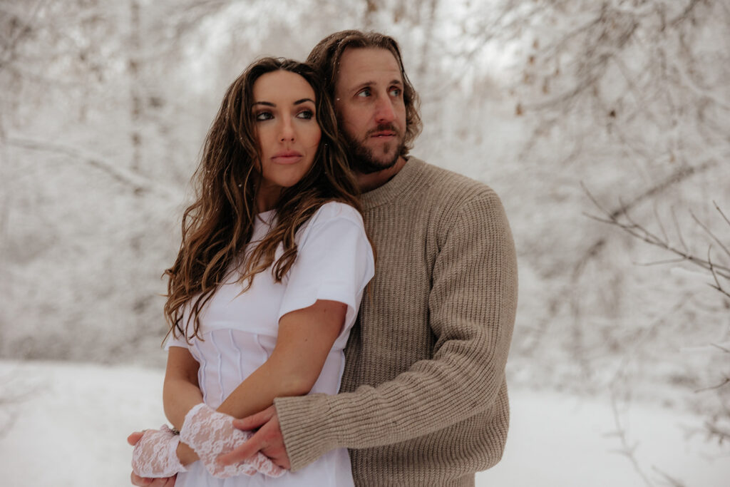 Nichols Hollow Couples Session | A Playful Snowy Engagement in Kaysville Utah