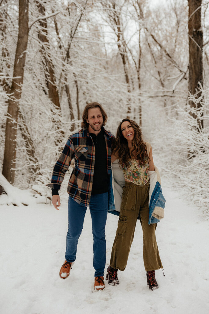 Nichols Hollow Couples Session | A Playful Snowy Engagement in Kaysville Utah
