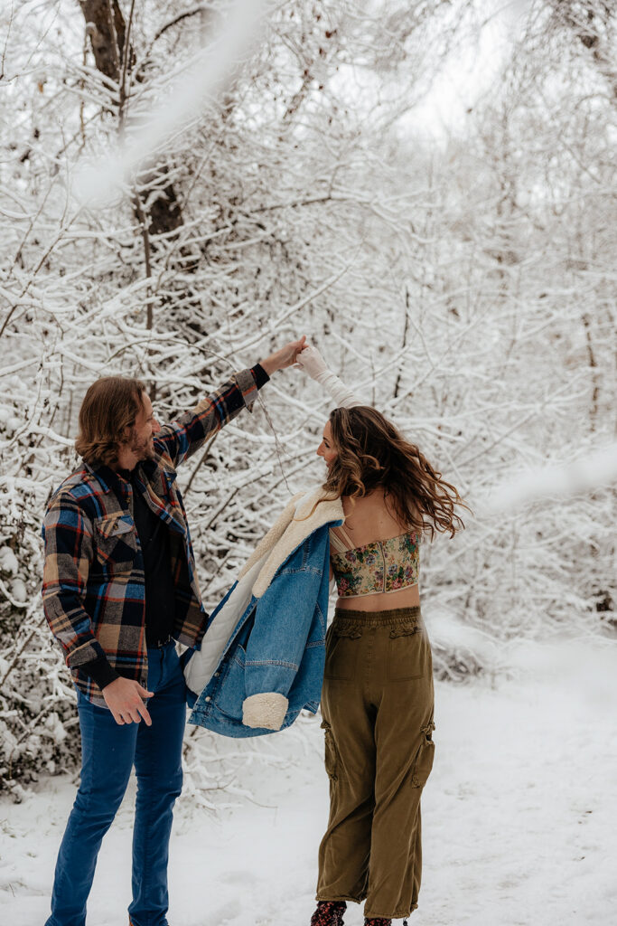 couple dancing during their couple portraits