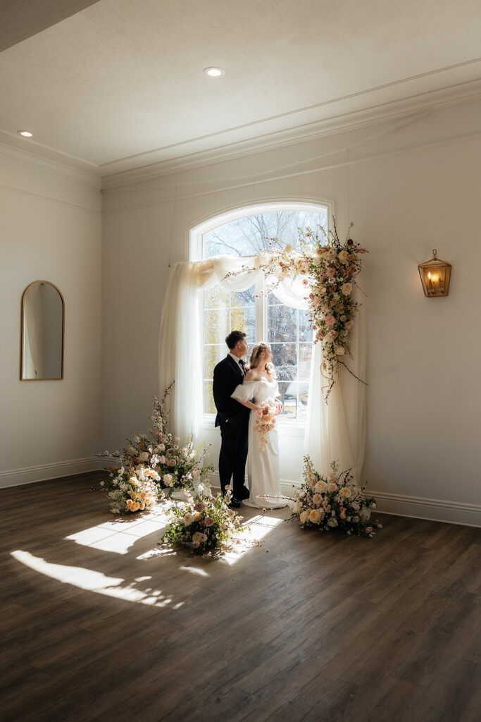 golden hour bridal portraits