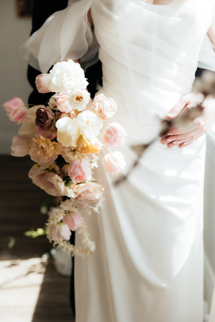 stunning closeup shot of the wedding bouquet