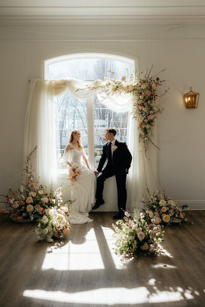 cute picture of the bride and groom at their dream wedding day