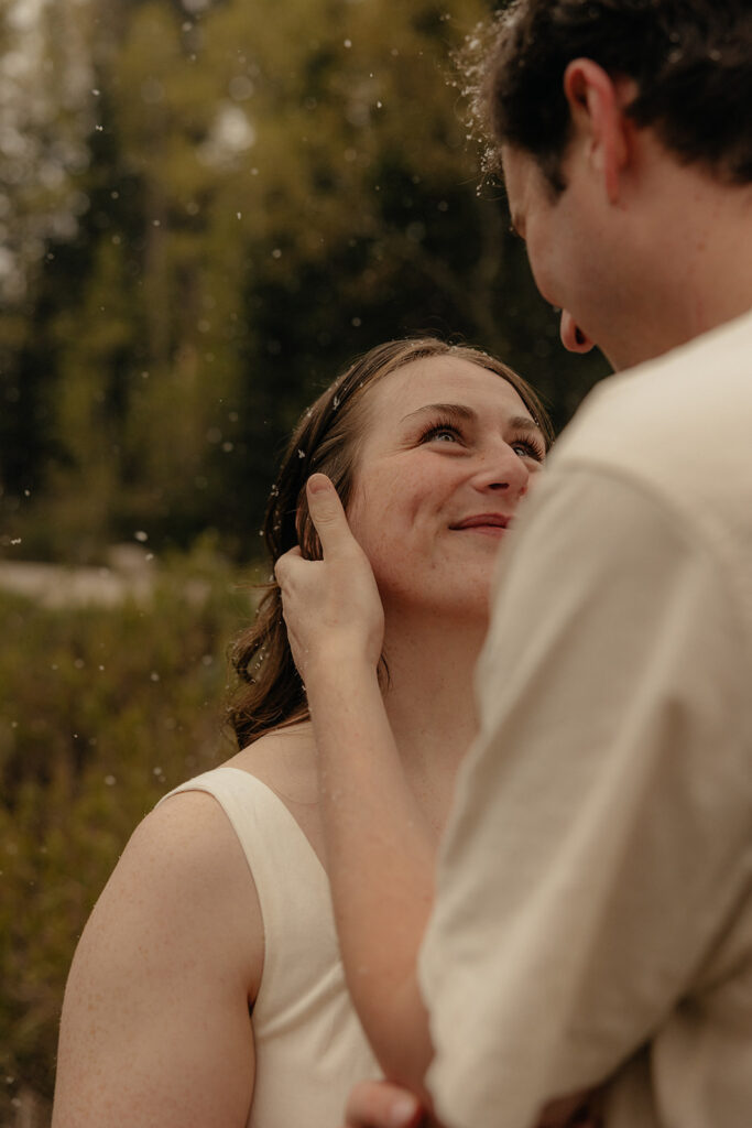 Utah Mountain Engagement Photos with an Unexpected Snowfall
