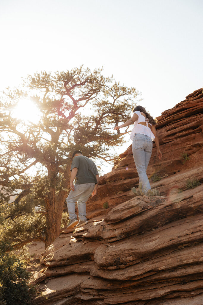 fu couple portraits at zion national park