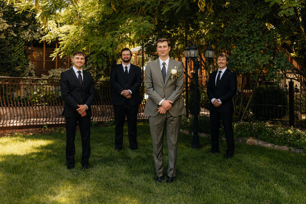 portrait of the groom and his friends