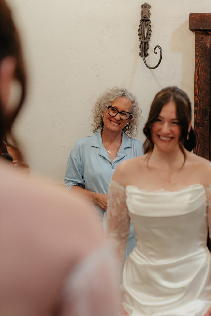 cute picture of the bride before heading to her wedding ceremony