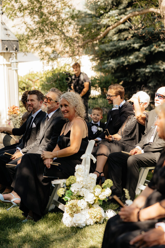 guests emotional during the wedding ceremony