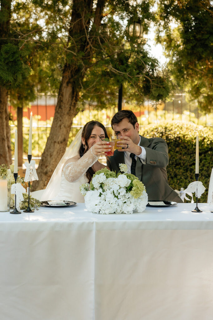 newlyweds at their dream wedding reception